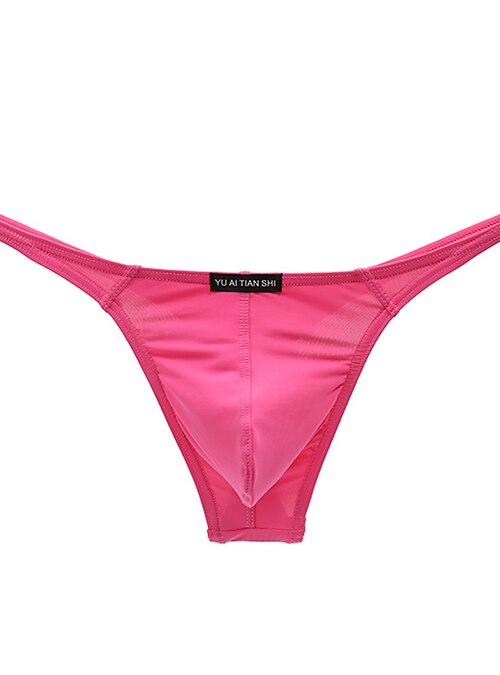 Hombre Básico Sensual Color sólido Ropa interior de tanga Microelástico  Baja cintura 1 PC Bleu Ciel S 2022 - US $11.69