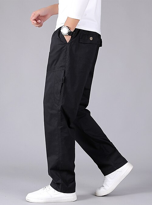 men relaxed fit cotton casual 