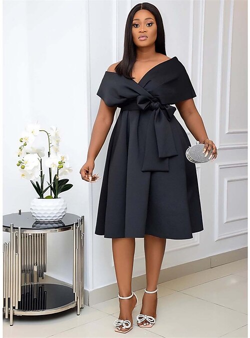 Line Dress Knee Length Dress Green 