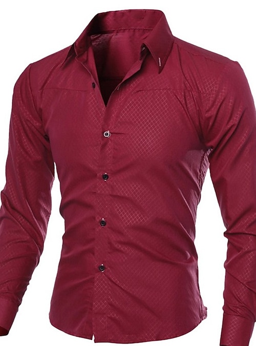 Camisa de vestir casual para hombre, manga larga, de lujo, con botones, camisa de algodón de seda, corte ajustado, costura a sin planchar, diseño occidental 2023 - £ 16.12