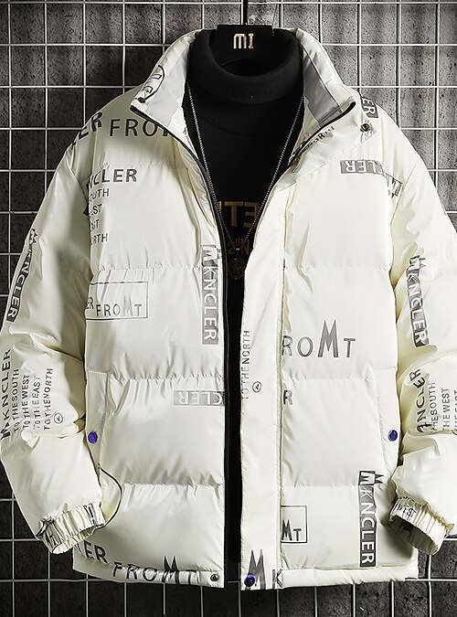 Warm padded puffer jacket - offwhite