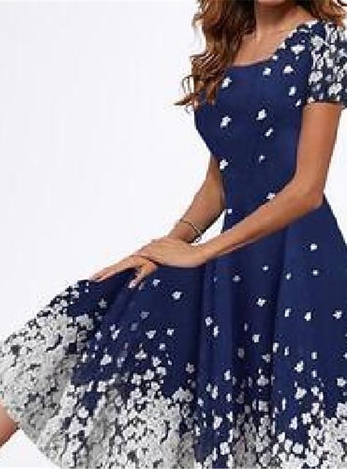 Women's Swing Dress Floral Dress Maxi 