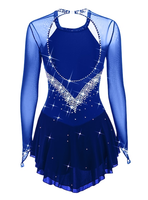 figure skating dress crystal designs Figure Skating Dress Women's Girls' Ice Skating Dress Outfits White Pink  Burgundy Open Back Mesh Spandex High Elasticity Competition Skating Wear  Crystal / Rhinestone Sleeveless Ice Skating Figure 2026