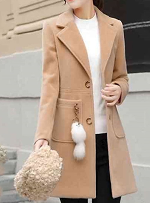 Ylioge Woolen Warm Trench for Women, Solid Casual Long India