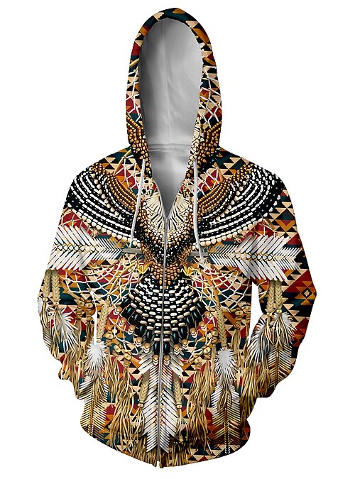 vintage aztec tribal print hoodie