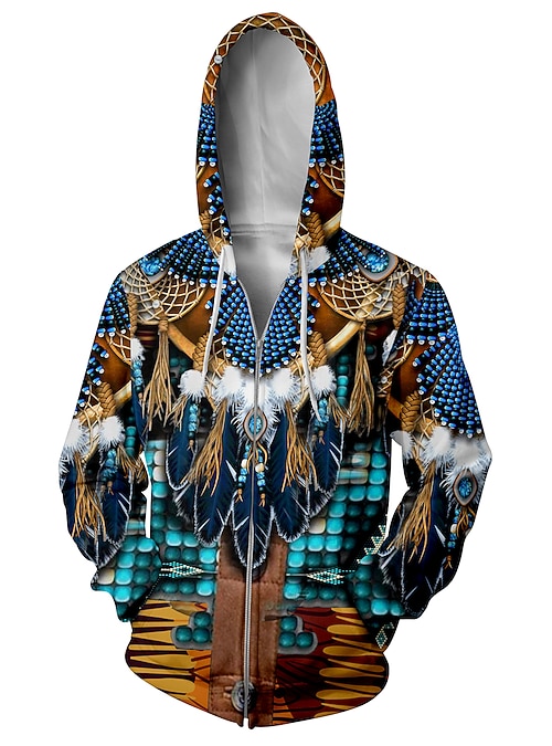 Sweatshirt à Capuche Oversize Quarter Zip Aztec Mauritius