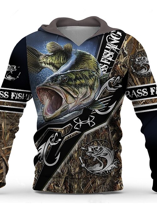 3D Love Trout Fishing Printed Men Hoodie Autumn Unisex Sweatshirt Zip  Pullover Casual Streetwear