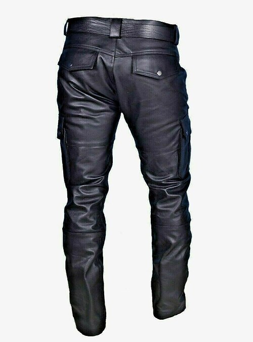 Pantalones de motociclista de cuero para hombre con paneles acolchados y  pantalones con bolsillos cargo 2022 - US $46.4
