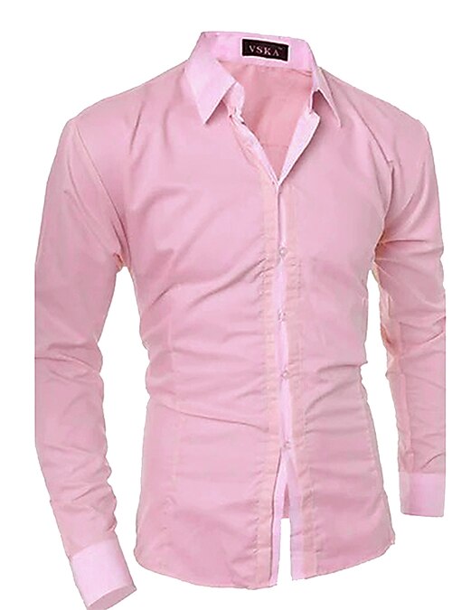 Men's Dress Shirt Solid Colored Collar 