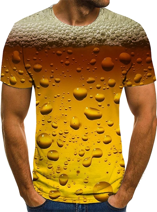 berekenen Succesvol wijk heren t-shirt bier ronde hals korte mouw geel goud rood dagelijks uitgaan  tops streetwear overdreven comfortabele grote en lange grafische tees 2023  - US $9.99