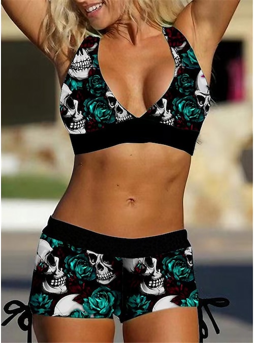 Sexy Bikini Set for Women Two Piece Floral Trendy Printed Tank Top