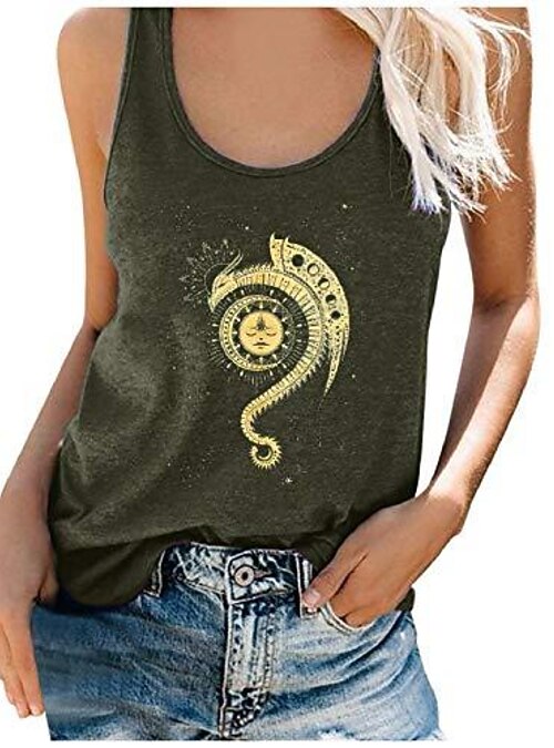 women tank tops, women casual animal 