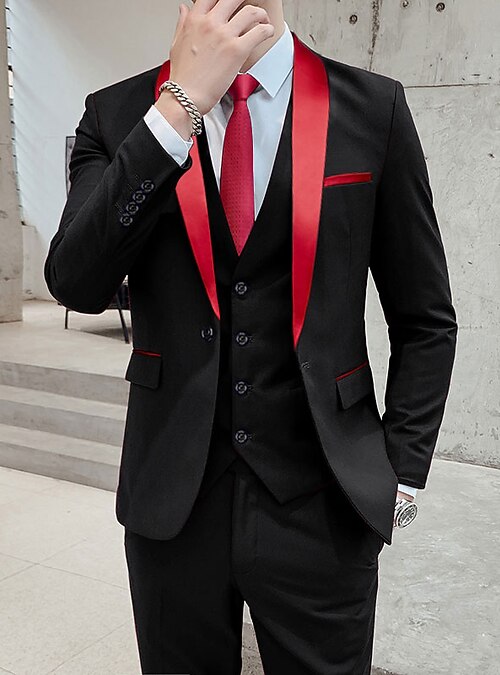 Blazer Rouge Homme Col Montant Un Bouton – Veste De Smoking Pour Soirée, Mariage, Fête Costumée