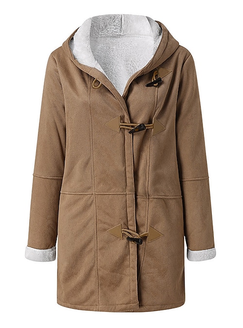 Chaqueta de invierno para mujer, abrigo de manga larga con capucha,  ajustado, mantiene el calor, cuello