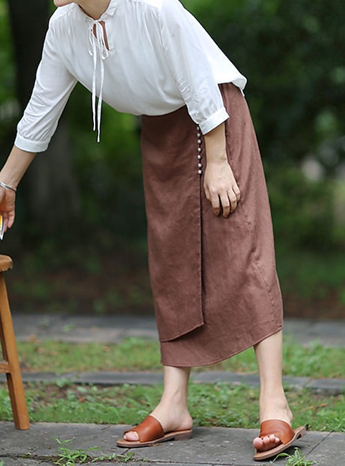 White linen skirt outlet xl