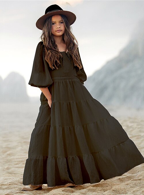 little girl long sleeve maxi dress