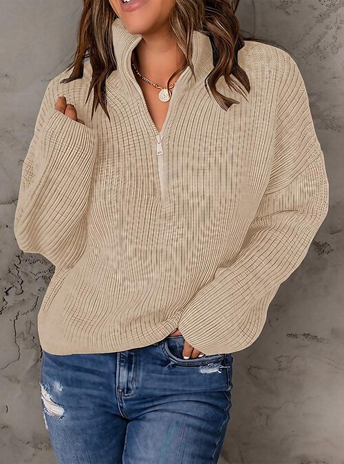 european and american half open collar long-sleeved top women's