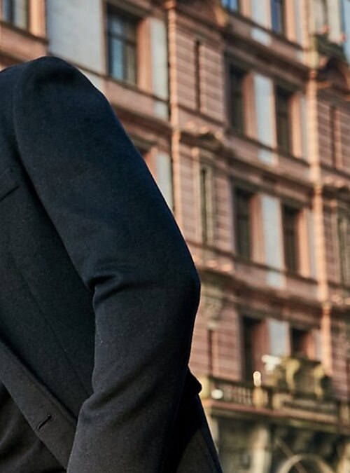 Men's Classic Outdoor Overcoat Solid Colored Blazer Plus Size Slim