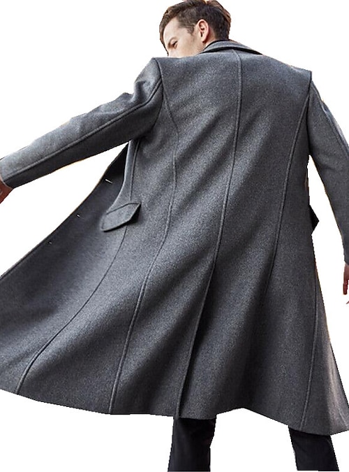 Men's Winter Coat Overcoat Long Trench Coat Business Casual Fall