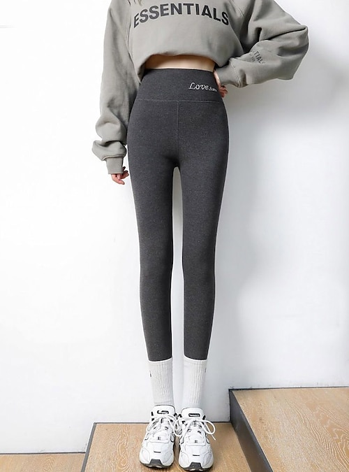 Women's Tights Leggings Thermal Underwear Plain Ankle-Length High  Elasticity High Waist Fashion Casual Daily Nude Black M L 2024 - $14.99