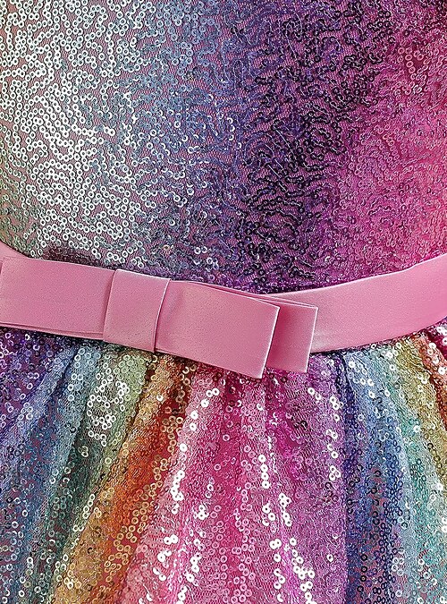 Robe Monsoon Fille 10-11 Ans (146cm) - Multicolore Irisé, Sans Manches, Noeud - NEUVE Avec étiquette