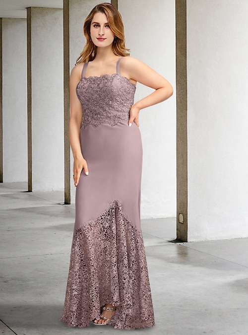 A-Line Mother of the Bride Dresses Plus Size Hide Belly Curve
