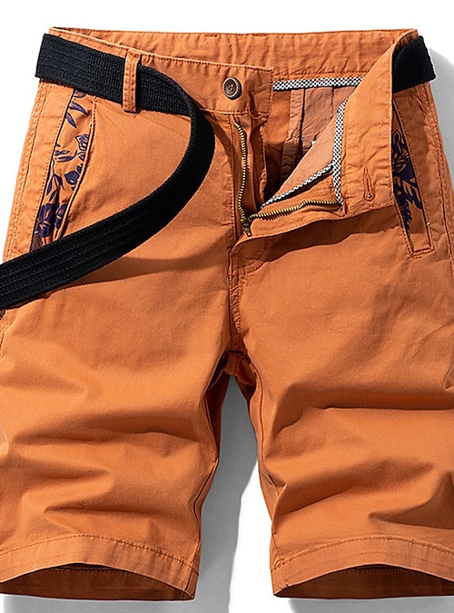 Hombre Pantalón Corto Cargo Bermudas pantalones cortos trabajo Bolsillo Plano Comodidad Corto Casual Diario Noche Tejido Cruzado Elegante Estilo clásico Naranja Verde Trébol 2023 - £ 22.57
