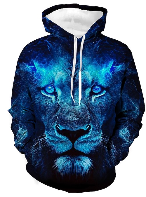Hombre Animal Bloque de color Lobo Estampados Sudadera Sudaderas