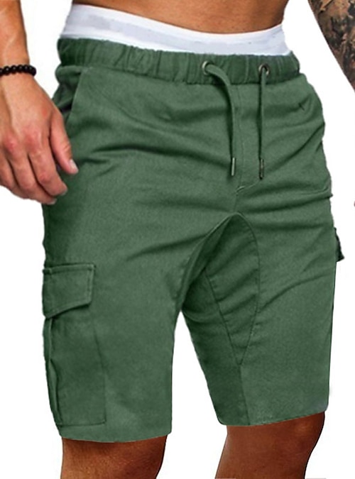 Hombre Pantalón Corto Cargo Pantalones cortos de entrenamiento Pantalones cortos Correa Multi bolsillo Color sólido Comodidad Listo para vestir Exterior Ropa de calle Casual Ejercito 2023 - £ 18.27