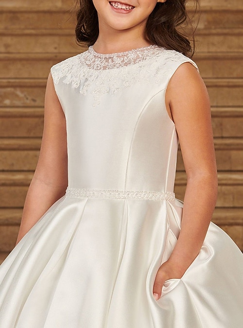 Robe De Demoiselle D'honneur En Satin Premiu00e8re Communion
