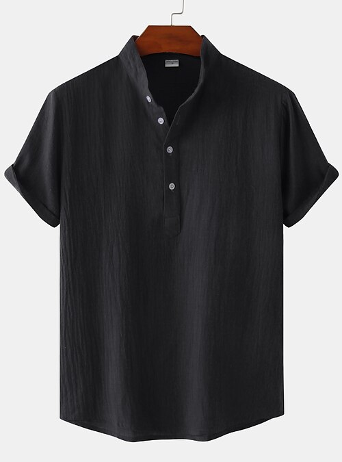 Men's Shirt Chinese Collar Shirt Mandarin Collar Shirt