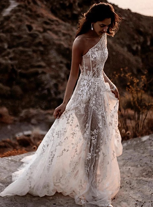 Sexy Beach Wedding Dress High split Big Bow Appliqued Bridal Gown Custom 4  6 8++