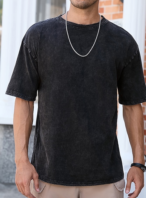 Camisetas Con Cuello En V Camiseta Oversize De Algodón Para Hombre - Main Image