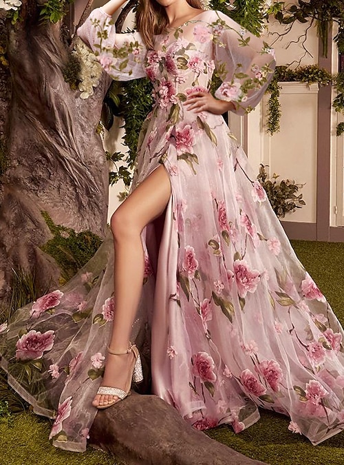 NWT Marchesa Notte Light Pink Floral Appliqué Maxi Dress Gown 8 | eBay