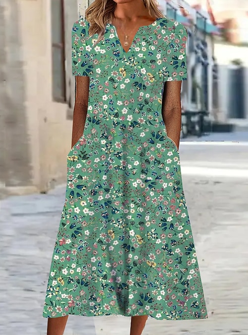 Dames Halflange jurk Hemdjurk Zomerjurk Jurk met print Actief