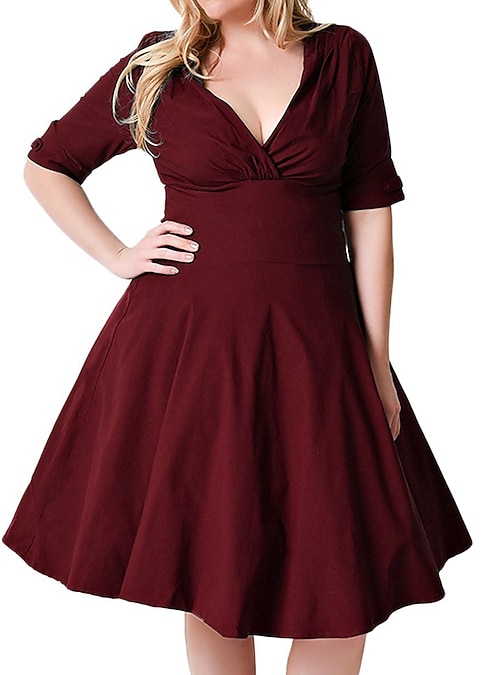 Classical Retro Vintage 1950s Elegant Dress A Line Dress Flare Dress  Christmas Party Dress Audrey Hepburn Women's Cosplay Costume Day Masquerade  Tea Party Casual Daily Dress Attire Christmas Party 2026 - $33.99