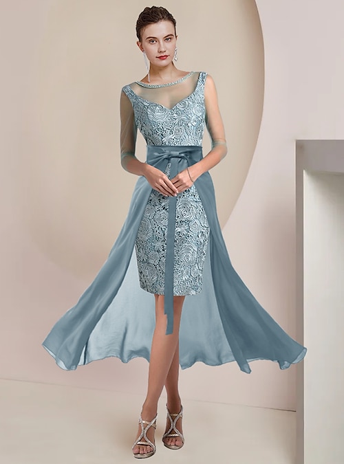 Two Piece Sheath / Column Mother of the Bride Dress Formal