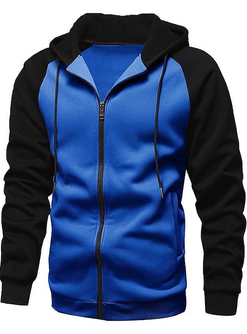 Raglan sleeve zip up cheap casual hoodie