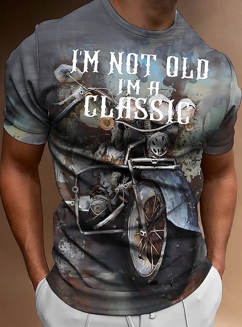 Retro Motorcycle Men's T-shirt Vintage Style Graphic Tee