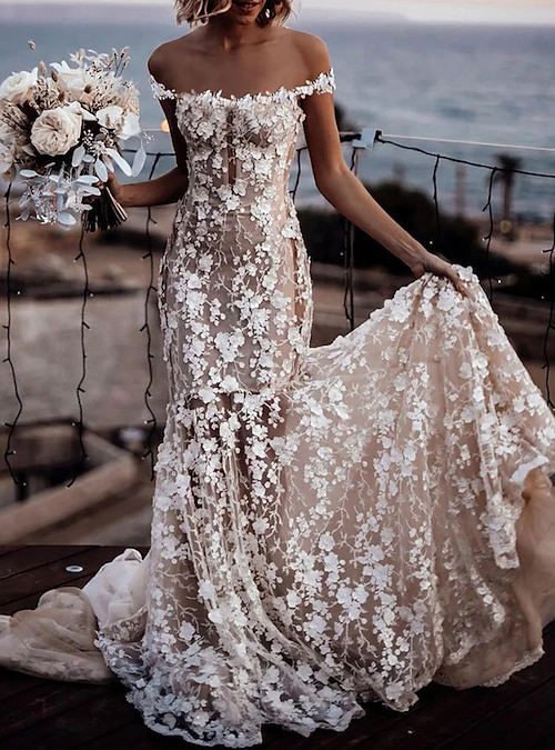 Trumpet beach outlet wedding dress