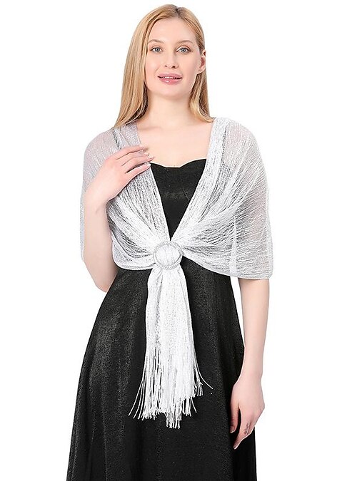 Women's Shrug Elegant Shrugs Vintage Style Solid Color Open Front Half  Sleeve Knit Formal Party Work Silver Light Pink Summer Spring 2026 - JOD  JD21.3