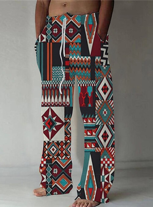 Christmas Geometric Pattern Pants Native American Mens Graphic