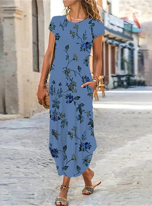 Butterfly printed clearance maxi shift dress