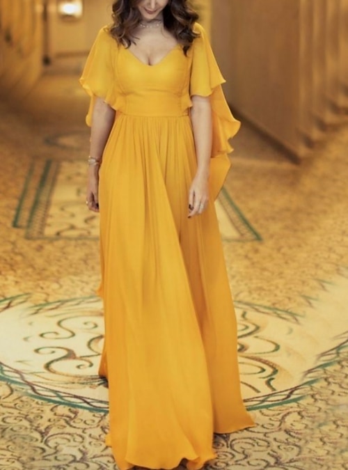 chiffon dresses for wedding guest Shiny Chiffon Wholesale Wedding Guest Dresses Leaf with Long Sleeve main image 1