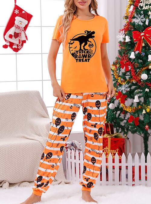 Christmas Crew Black Top and Black and White PJs - Women