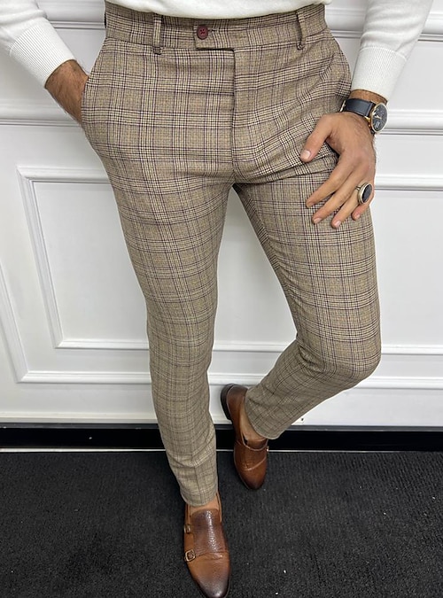 Buy online Beige Checkered Chinos from Bottom Wear for Men by Bukkl for  ₹500 at 83% off | 2024 Limeroad.com