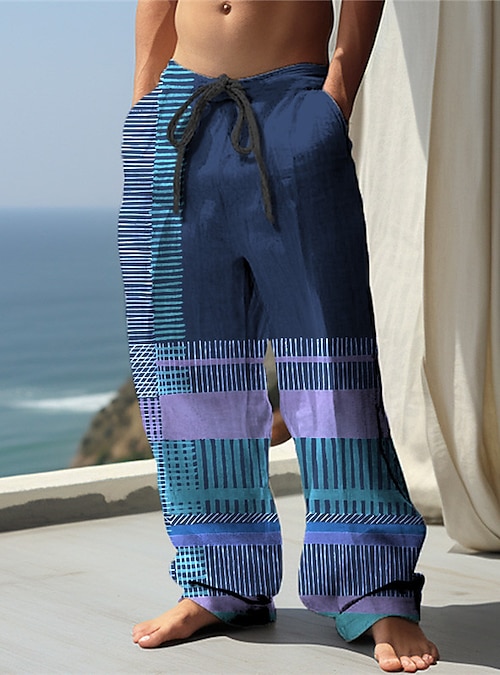 Men's Trousers Summer Pants Beach Pants Drawstring Elastic Waist