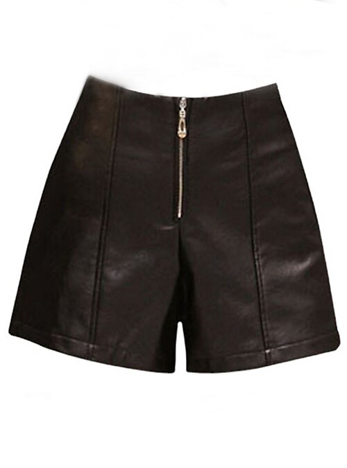 Women's Leather Pants Shorts Fashion Streetwear Short Mid