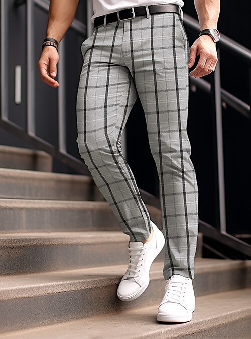 Khaki hot sale plaid pants