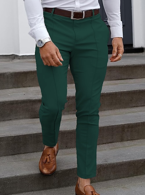 Men Elegant Red Pant, Red Dress Pant, Emerald Dress Pants